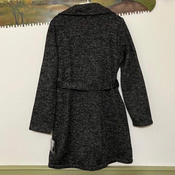 NWT Steve Madden Woman's Charcoal Heather Gray Belted Coat Size XL - Picture 4 of 15